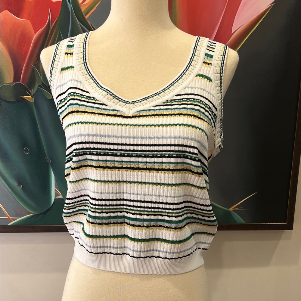 Veronica Beard Carlin Knit Crop Tank Top